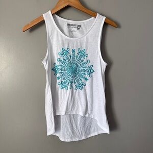 Dream out loud embroidered tank top